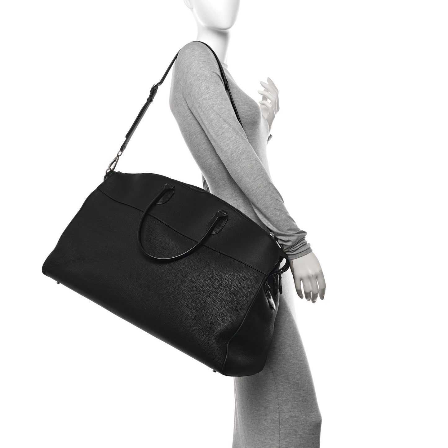 Grained Calfskin George XL Duffle Bag Black