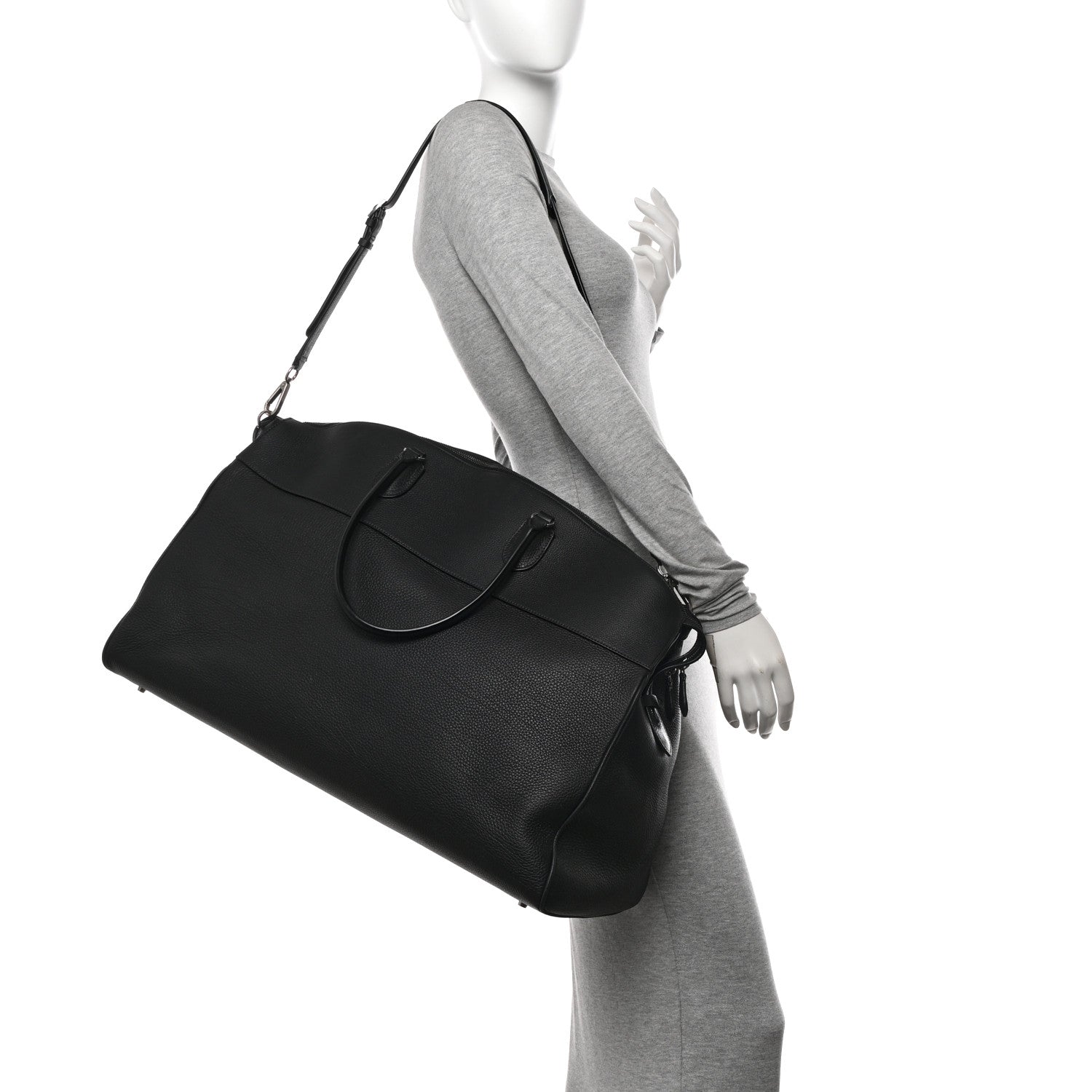 The Row Grained Calfskin George XL Duffle Bag Black 2 of 10
