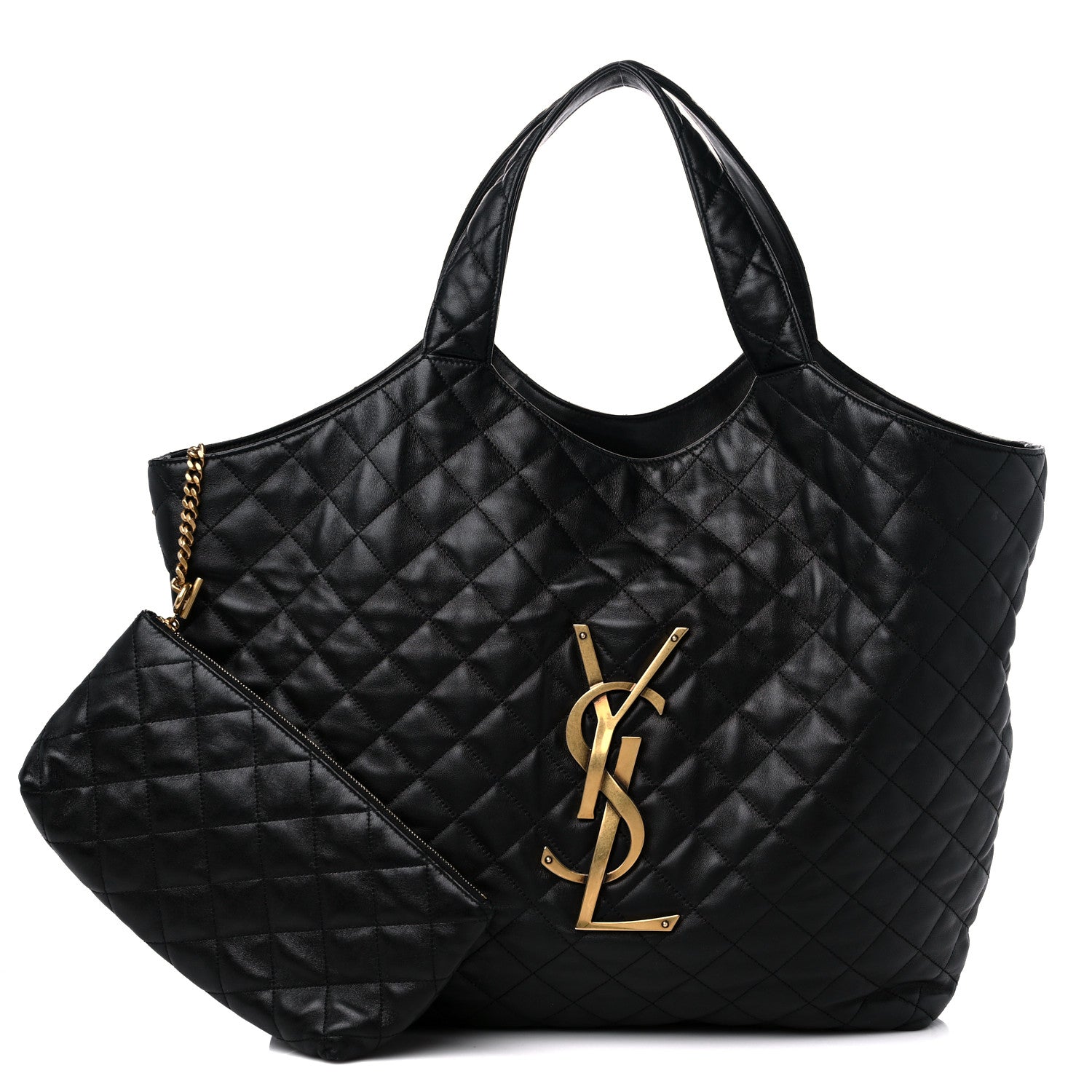 Saint Laurent Lambskin Quilted Maxi Icare Shopping Tote Black 1 of 13