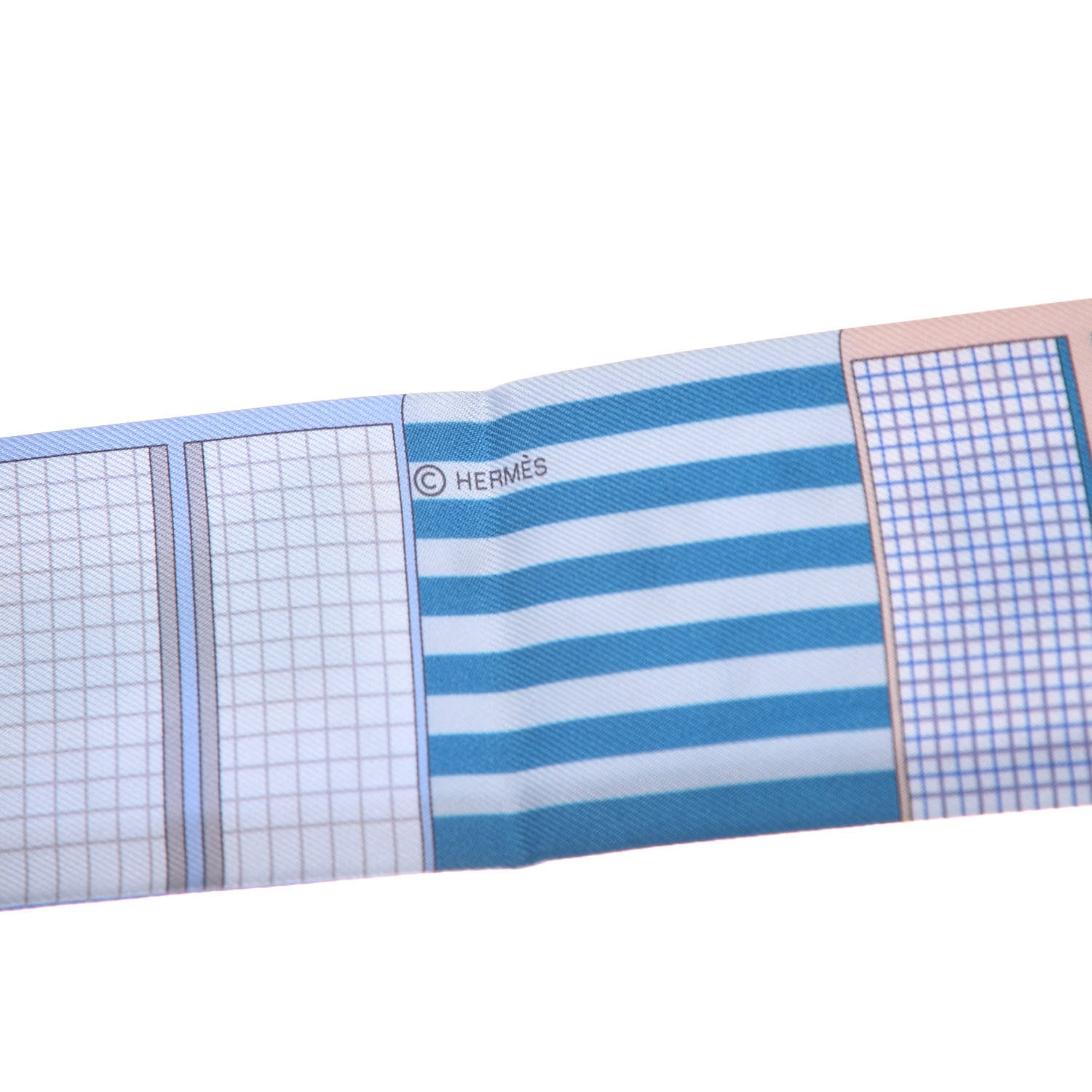 Hermes Silk Couvertures Nouvelles Twilly Menthe Ciel Marine Sable 3 of 5