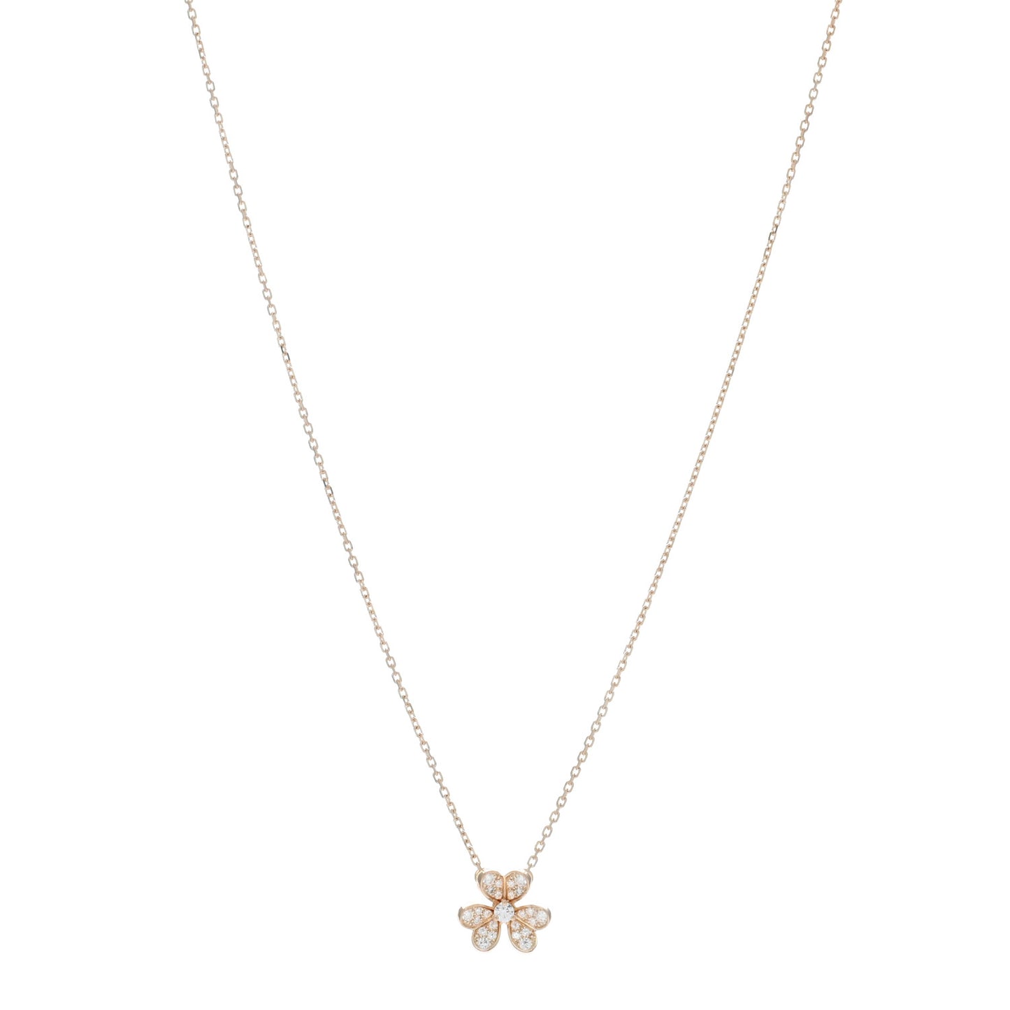 18K Rose Gold Diamond Mini Frivole Pendant Necklace