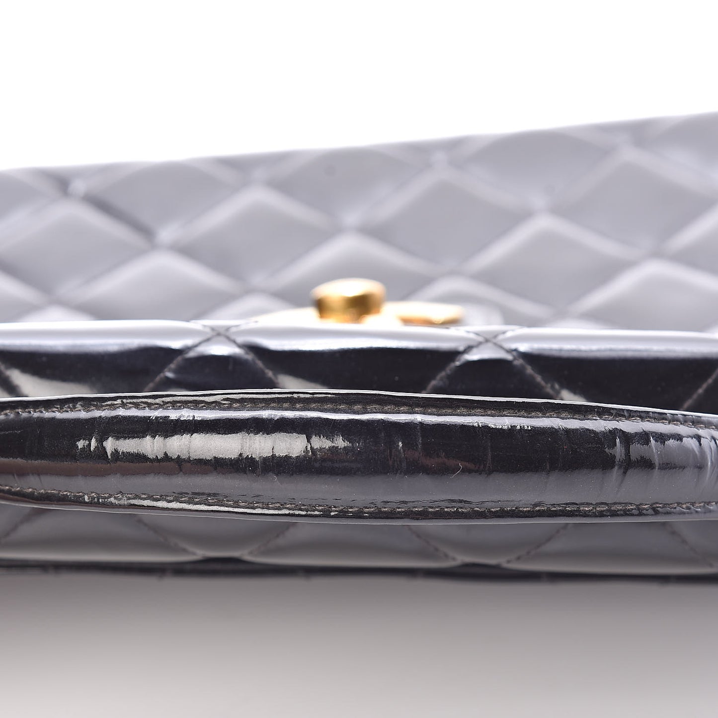 Patent Quilted Briefcase Laptop Bag Black