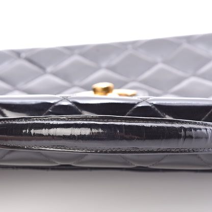 Chanel Patent Quilted Briefcase Laptop Bag Black 21 of 22