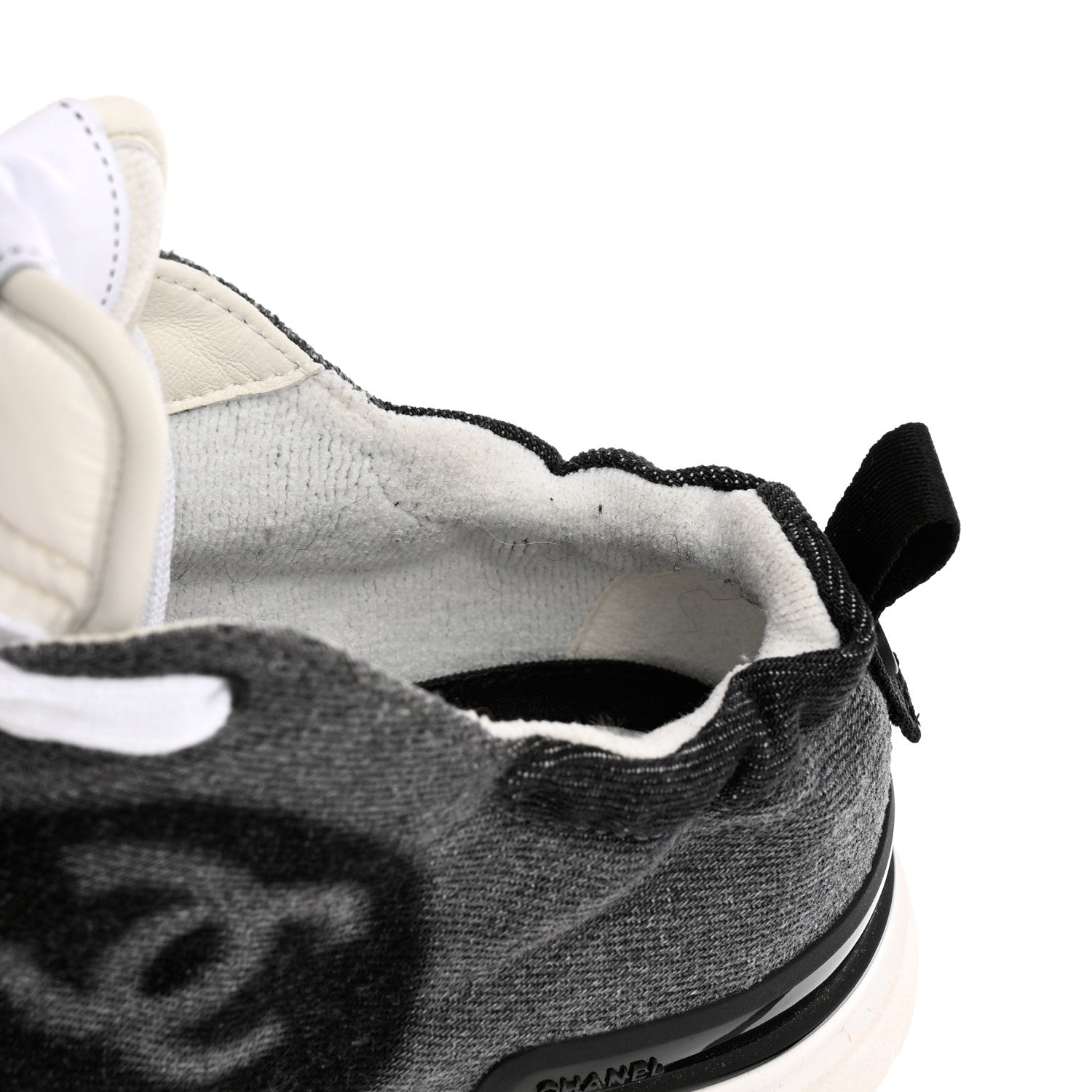 Chanel Denim Suede Calfskin Womens CC Sneakers 37 Grey 11 of 11
