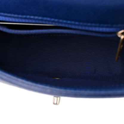 Chanel Caviar Mini Carry Around Flap Bag Blue 5 of 10
