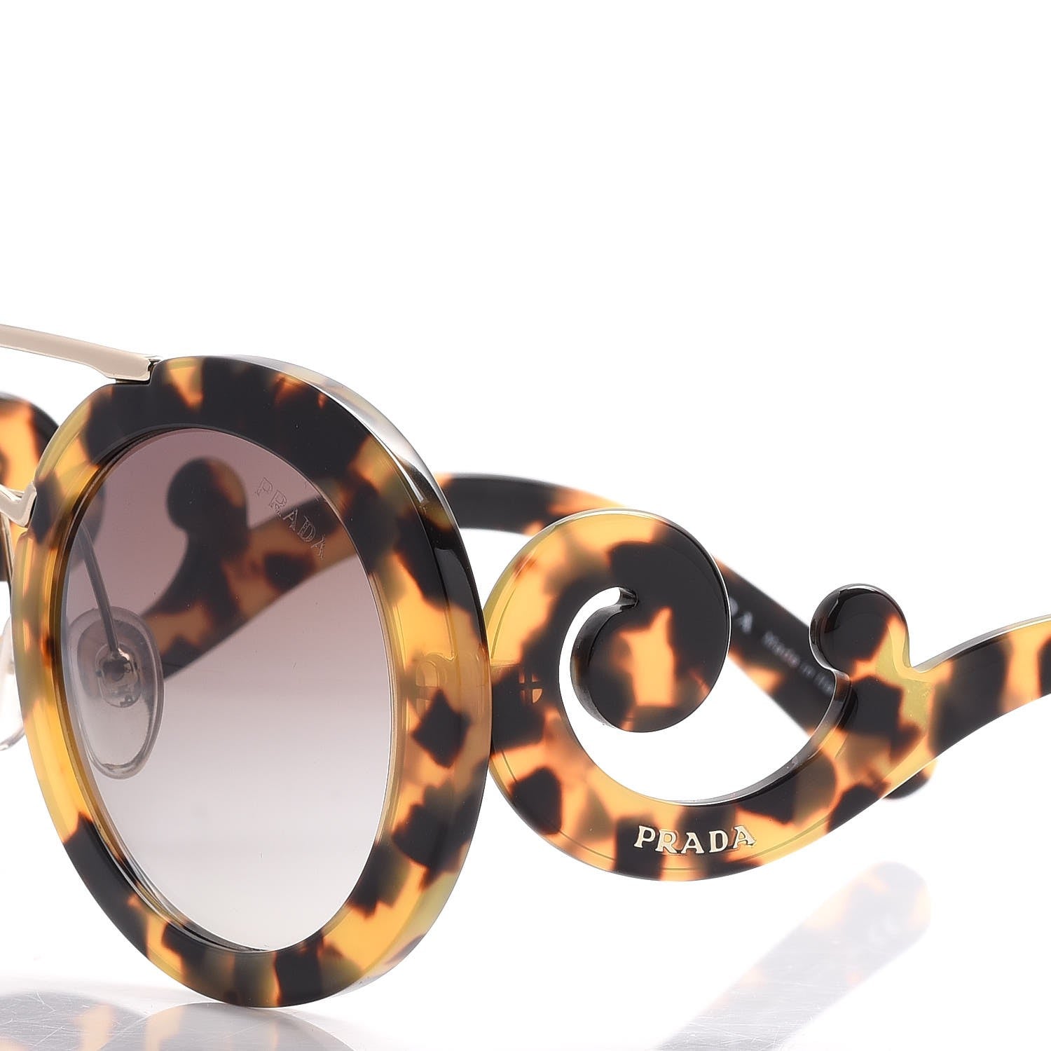 Prada Baroque Sunglasses SPR 13S Havana 5 of 9