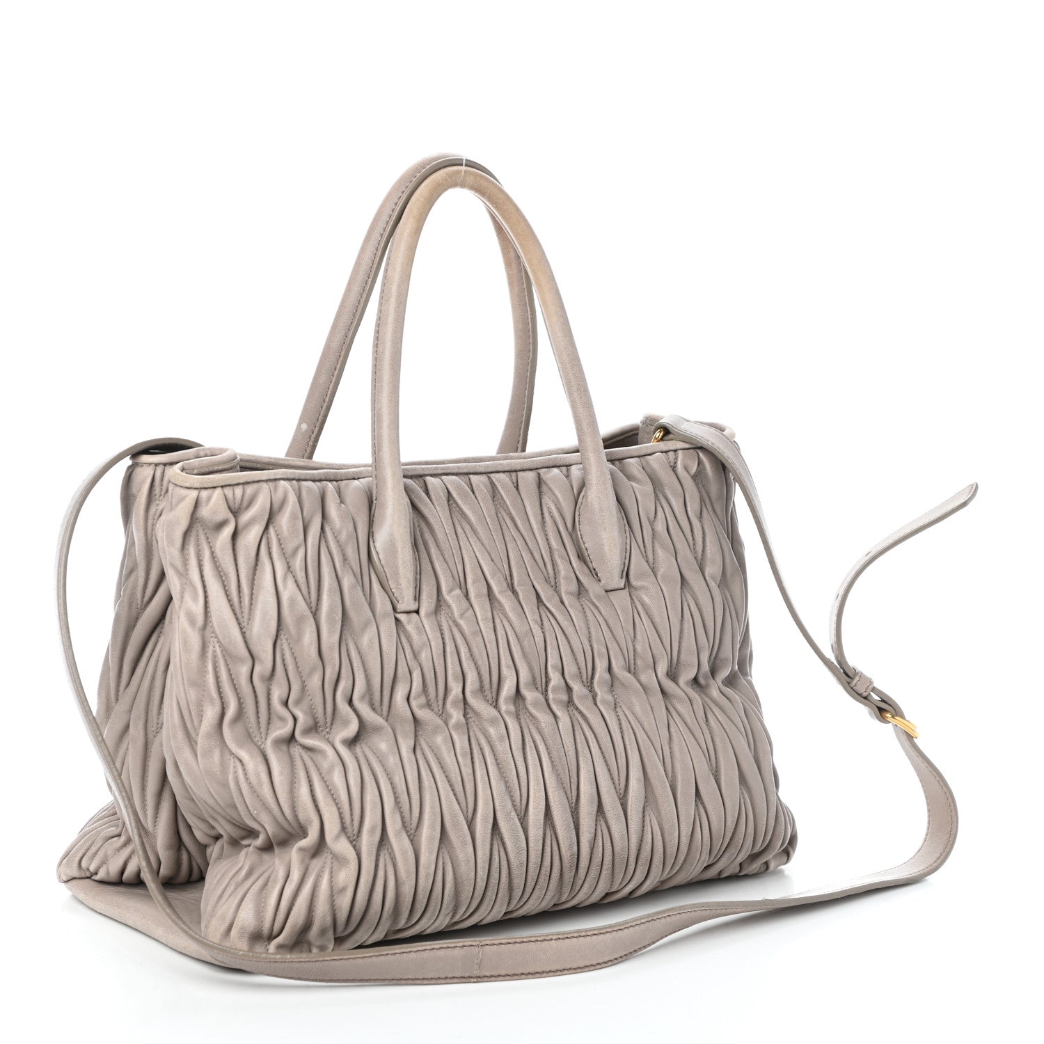 Miu Miu Nappa Matelasse Tote Pomice 3 of 11
