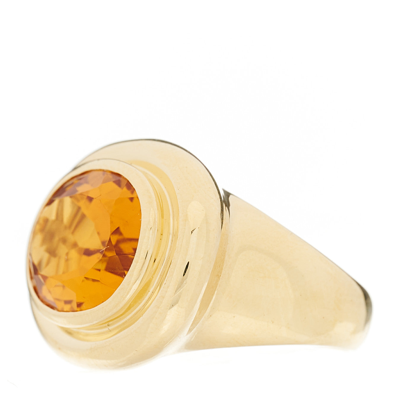 Tiffany 18K Yellow Gold Citrine Paloma Picasso Bezel Set Ring 54 7 3 of 6