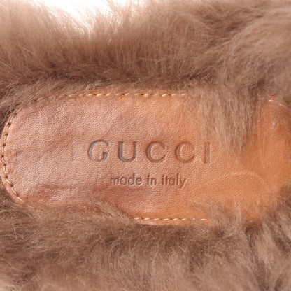 Gucci Velvet Fur Womens Princetown Slippers 37 Black 8 of 10