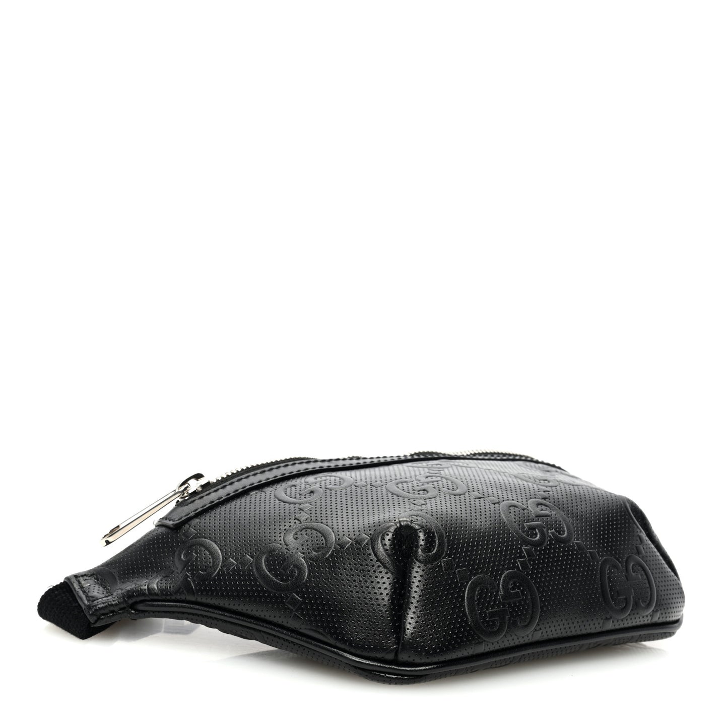 Calfskin GG Tennis Embossed Belt Bag Black