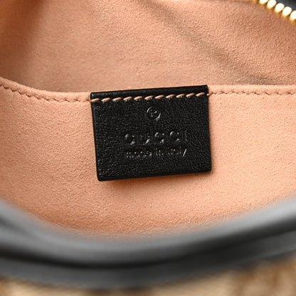 Gucci Monogram Matelasse Diagonal Small GG Marmont Chain Shoulder Bag Beige Black 6 of 10