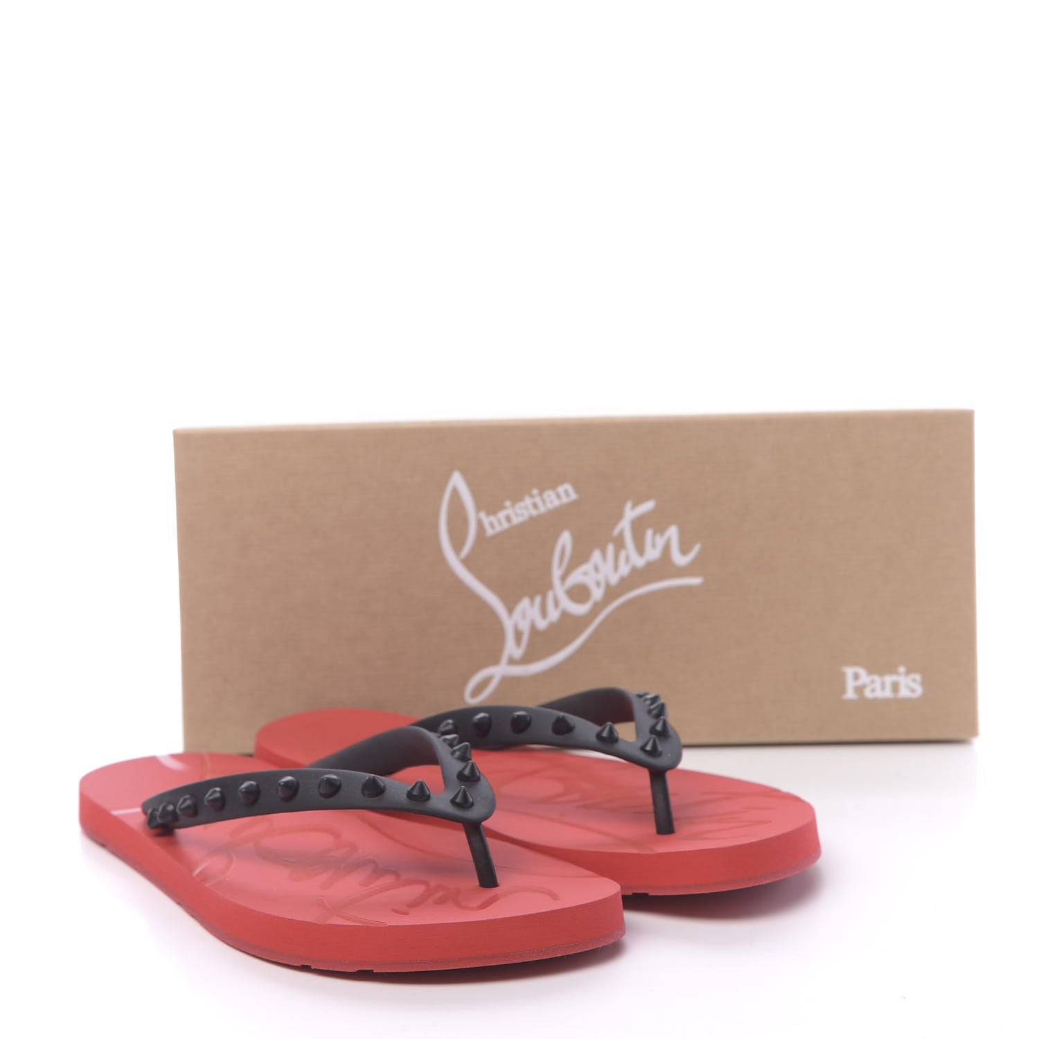 Christian Louboutin Rubber Spike Loubi Donna Flip Flop 37 Black 8 of 8