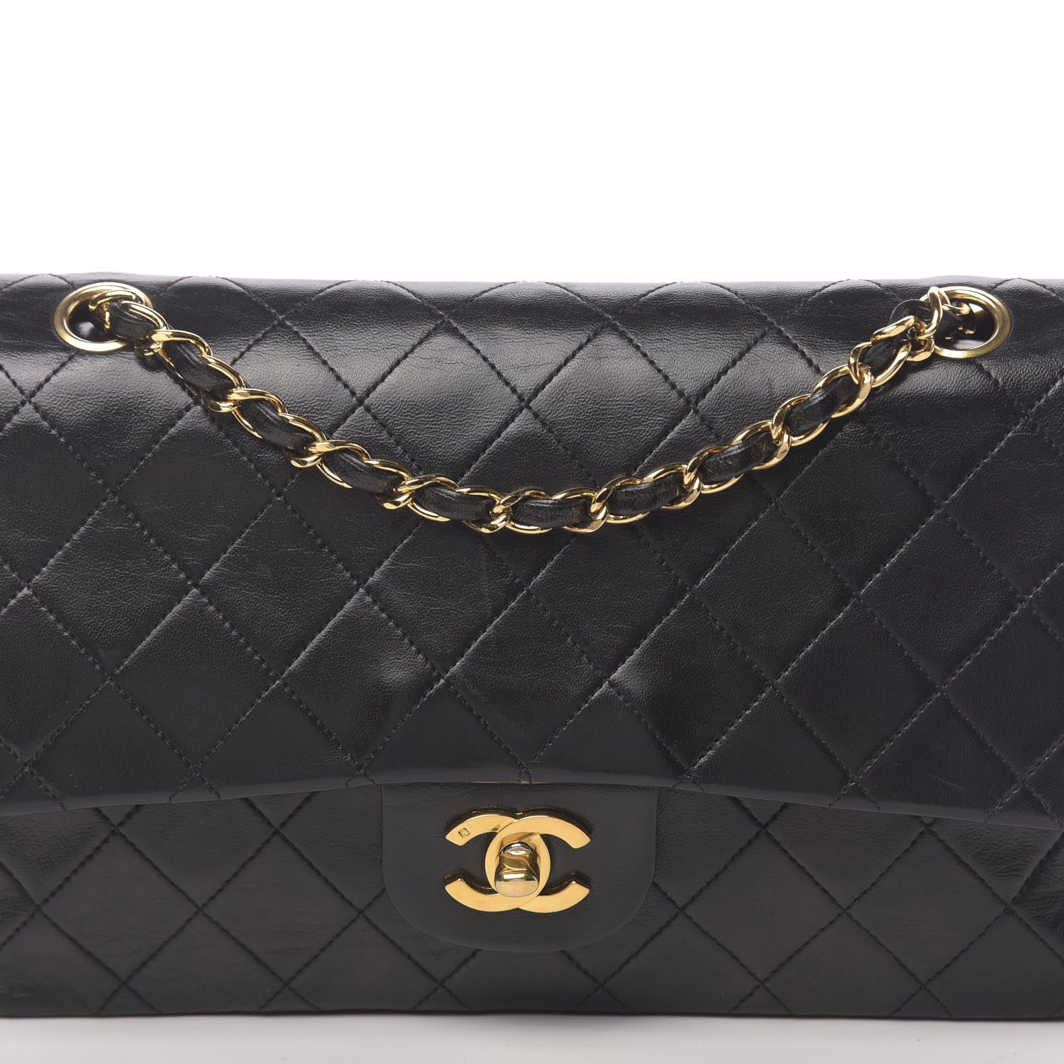 Chanel Lambskin Quilted Medium Double Flap Black 19 of 19