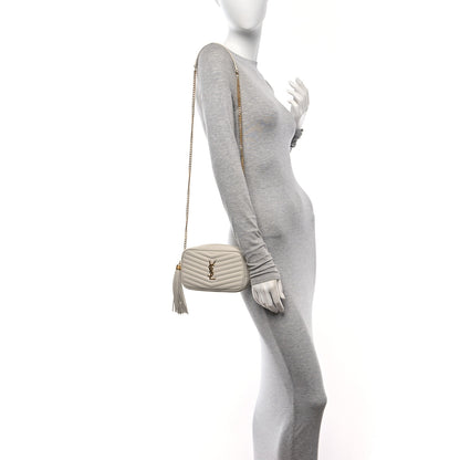 Saint Laurent Grain De Poudre Matelasse Monogram Mini Lou Camera Bag Crema Soft 2 of 10