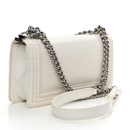 Chanel Glazed Calfskin Medium Boy Flap White 3 of 12