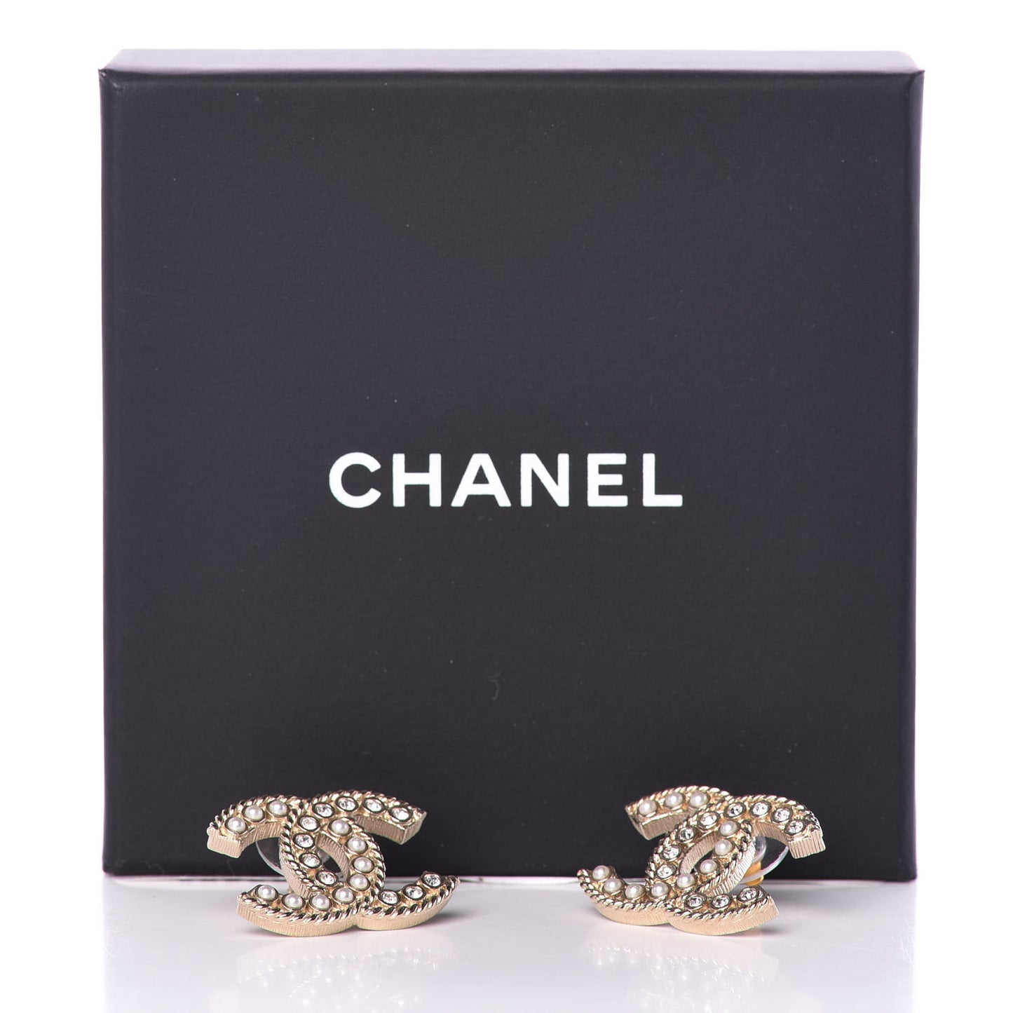 Pearl Crystal April In Paris CC Earrings Light Gold