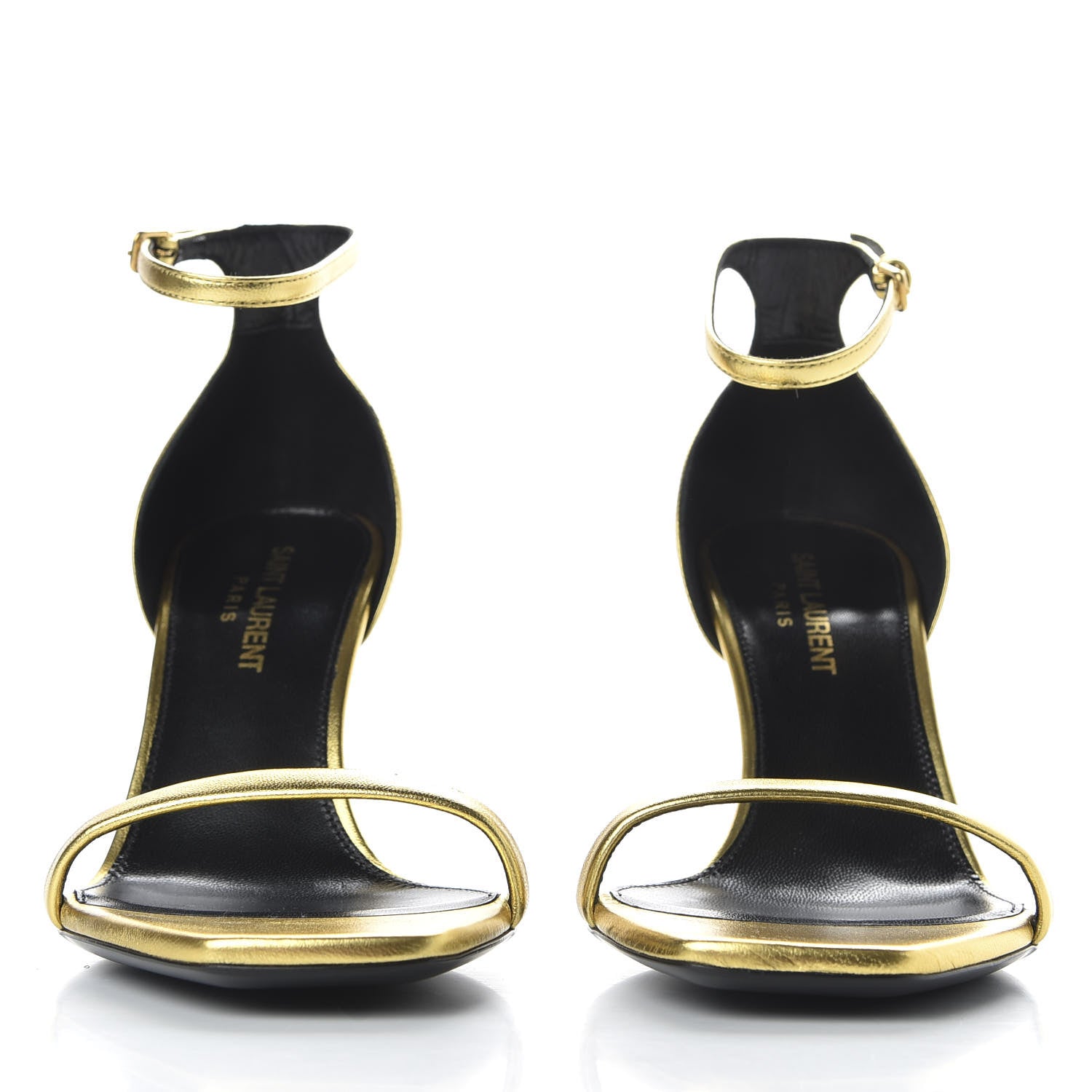 Saint Laurent Metallic Lambskin Opyum 110 Sandals 36.5 Oro 3 of 10