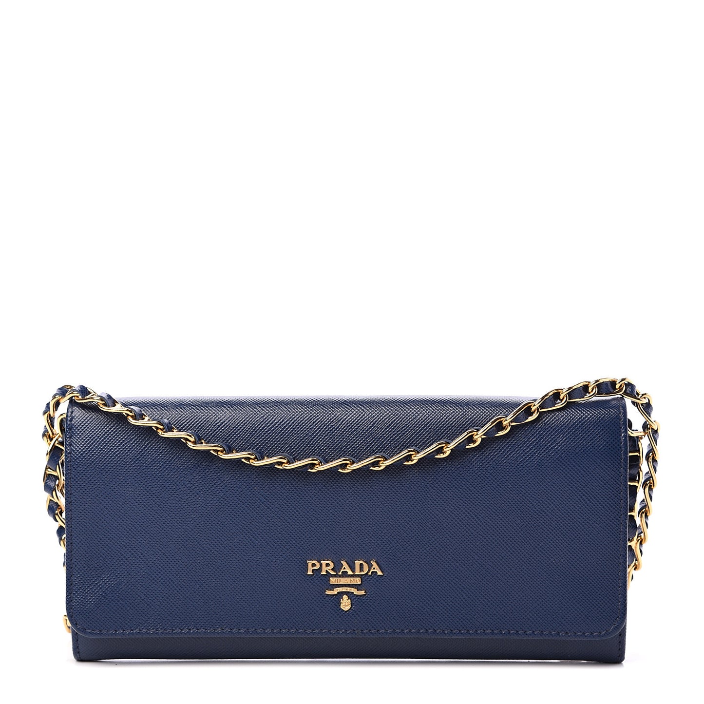 Saffiano Metal Oro Chain Wallet Bleuette