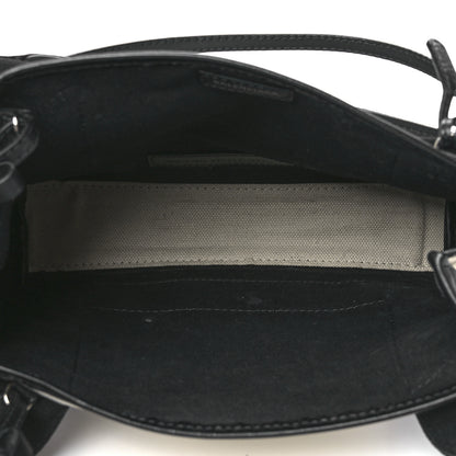 Balenciaga Cotton Canvas Calfskin Navy Cabas XS Natural Black 6 of 12