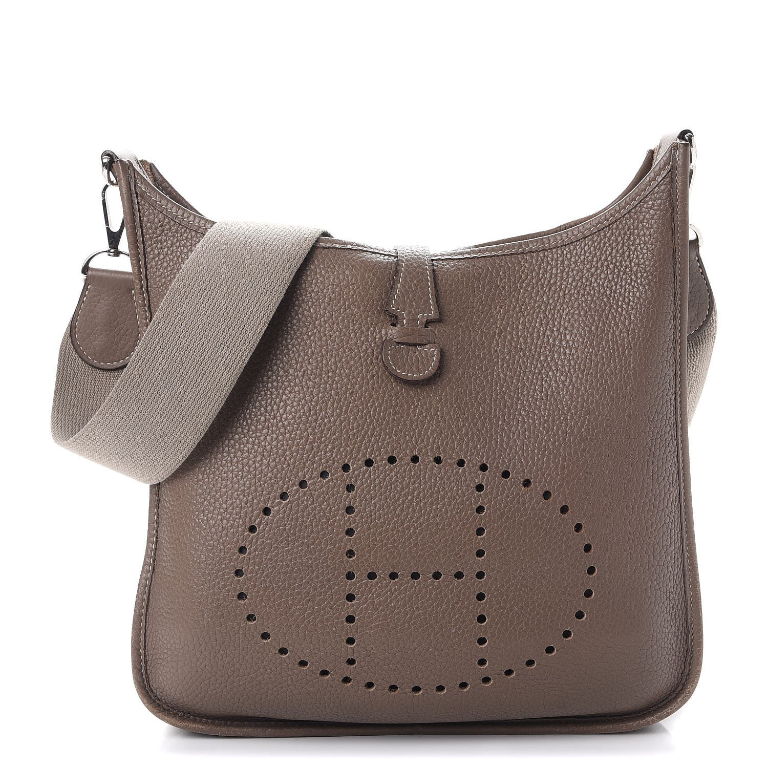 Hermes Taurillon Clemence Evelyne PM Etoupe 1 of 12