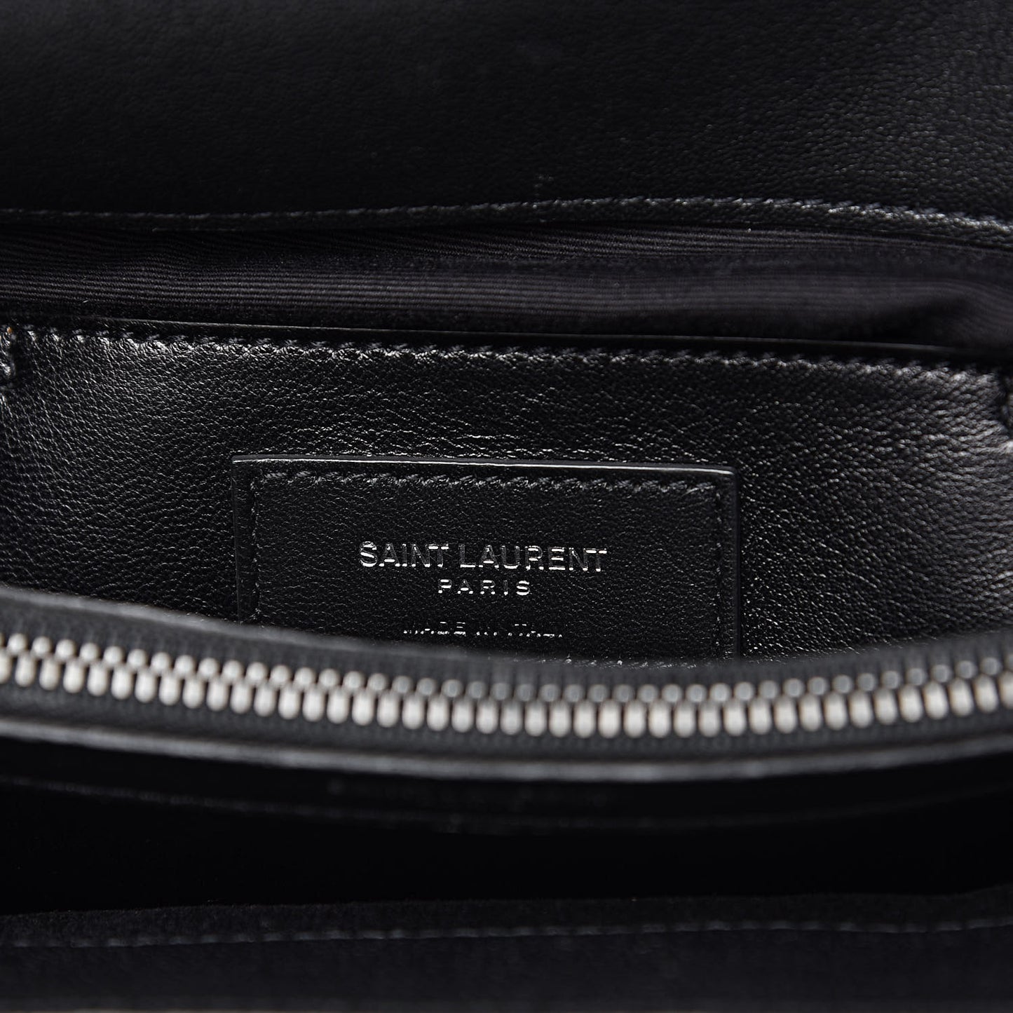 Sheepskin Matelasse Chevron Monogram Monochrome Large College Satchel Black