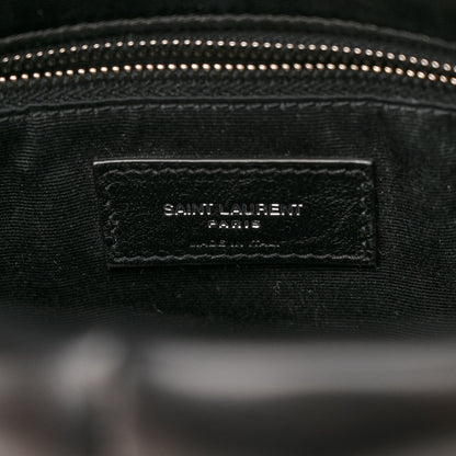 Saint Laurent Lambskin Quilted Medium Loulou Puffer Monogram Chain Satchel Black 7 of 13