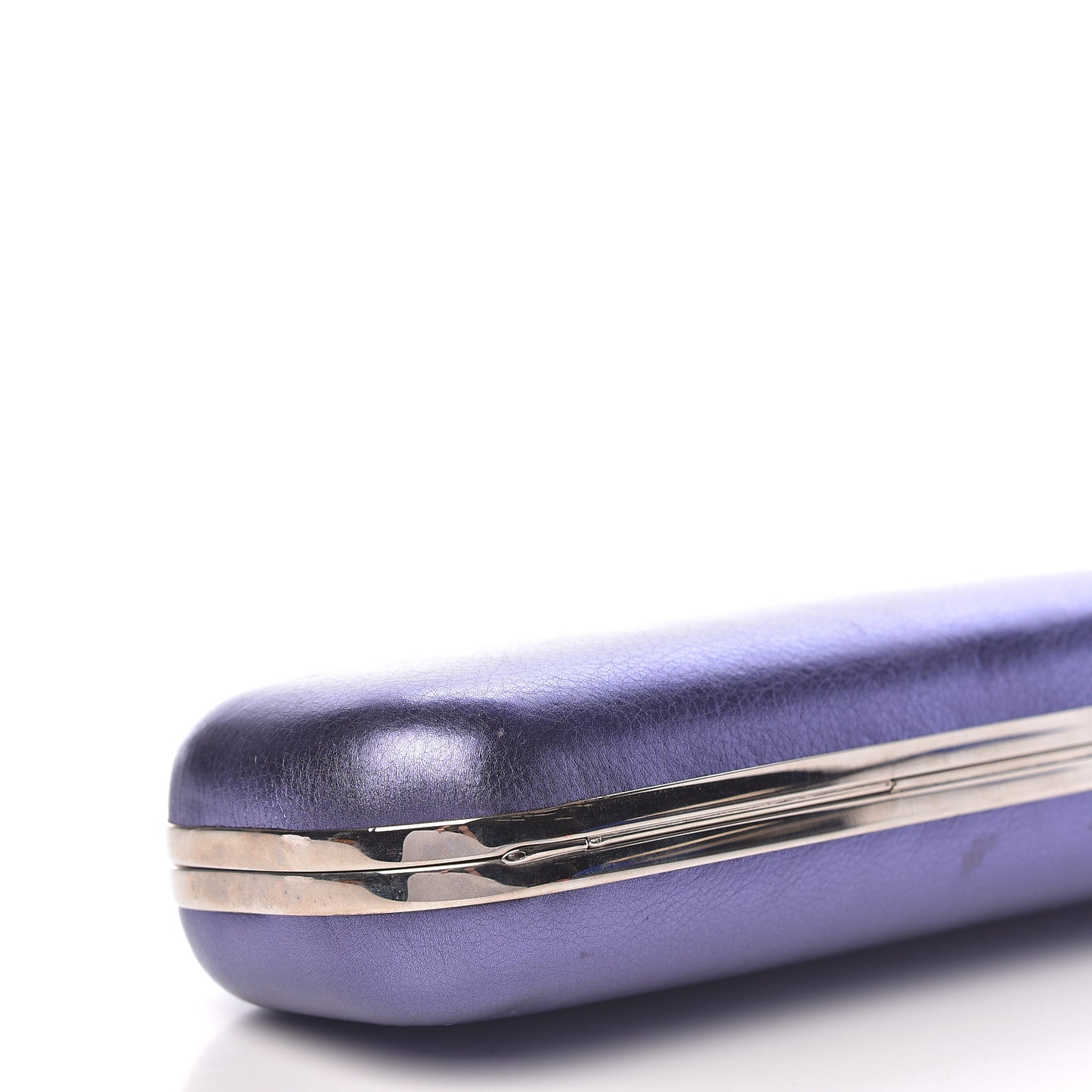 Metallic Nappa Knucklebox Clutch Purple