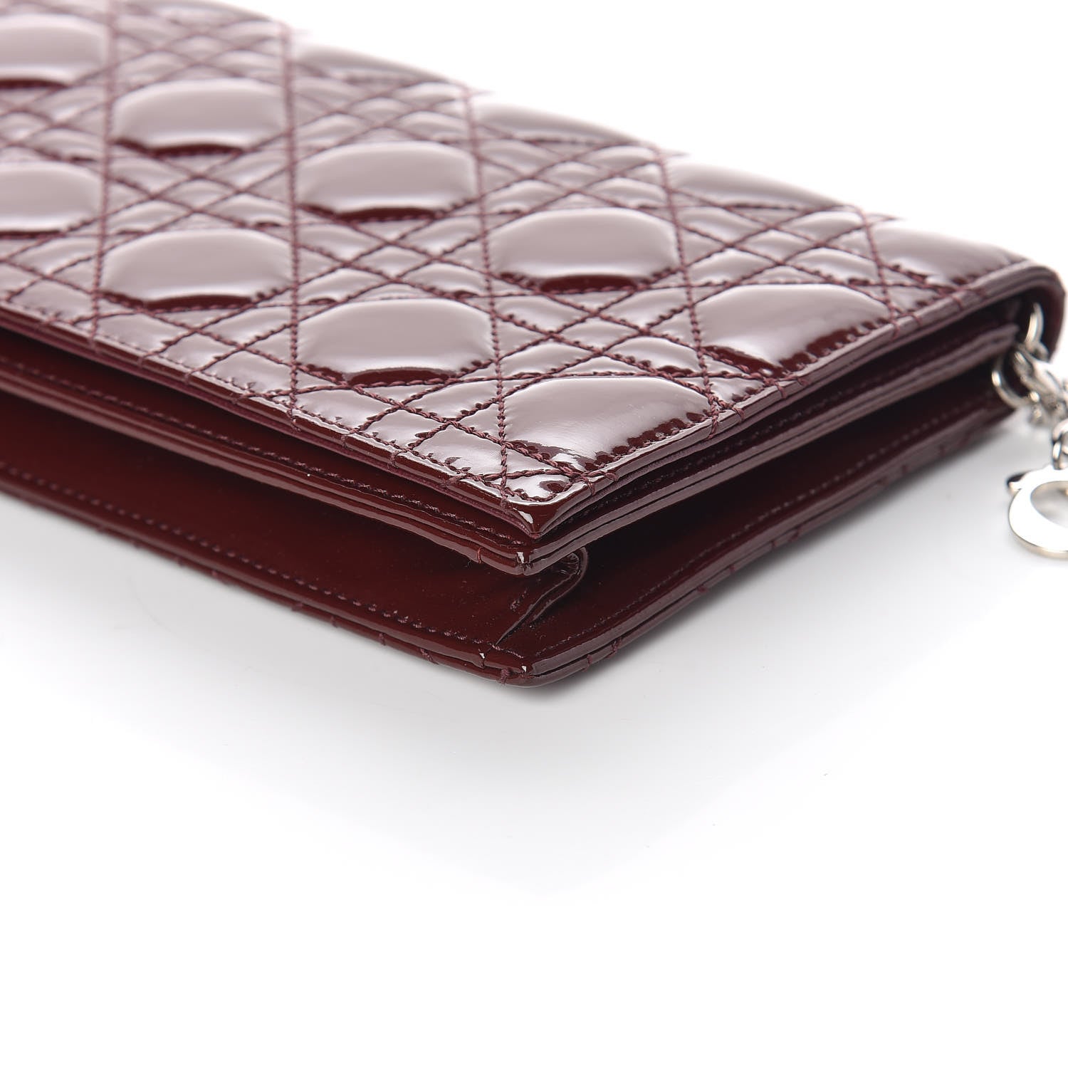 Christian Dior Patent Cannage Lady Dior Convertible Clutch Bordeaux 6 of 11