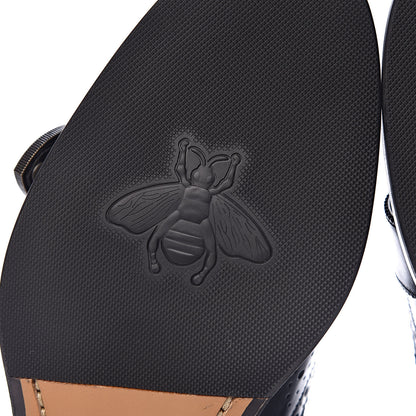Gucci Calfskin Bee Embroidered Mens Queercore Brogue Derby Shoes 7 Black 9 of 10