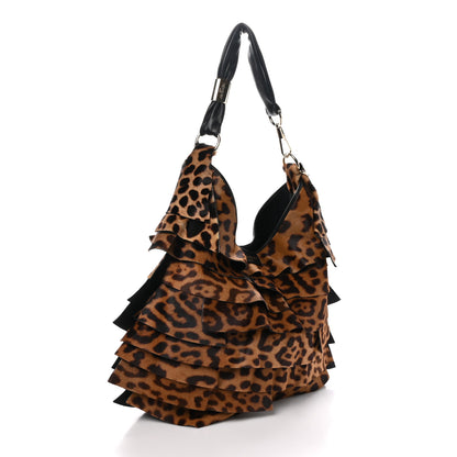 Saint Laurent Pony Hair Suede Ruffle Saint Tropez Black 5 of 19