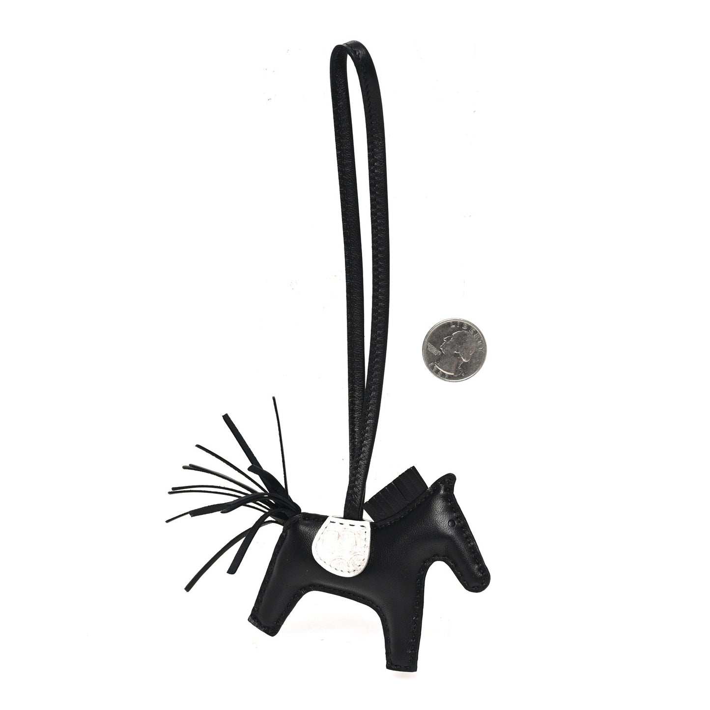 Milo Lambskin Matte Niloticus Crocodile Himalaya Touch Grigri Rodeo Horse Bag Charm PM Black White