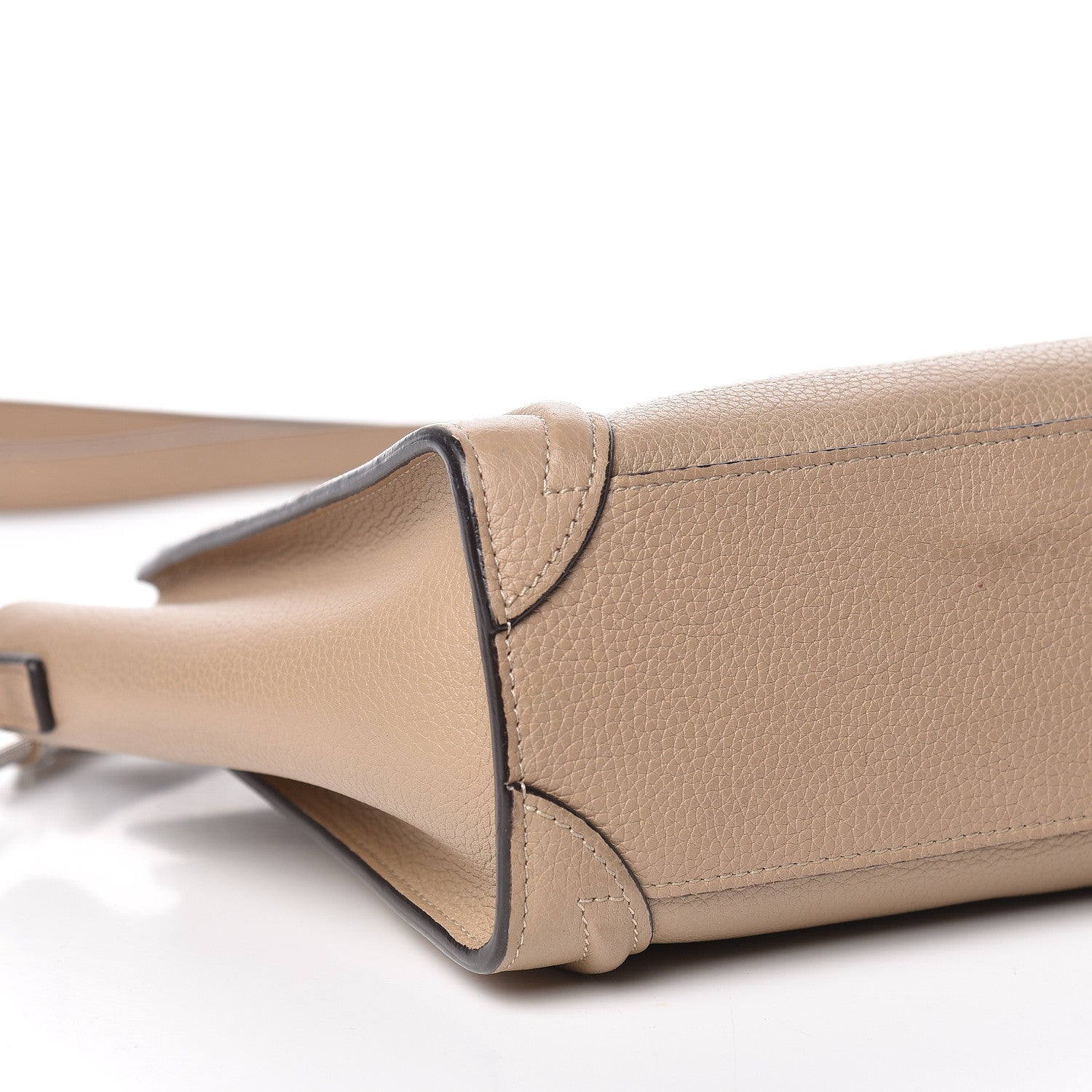 Celine Drummed Calfskin Nano Luggage Dune 12 of 15