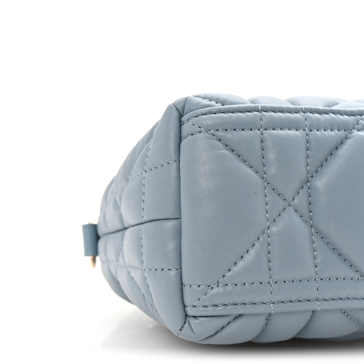 Christian Dior Calfskin Macrocannage Small Diortravel Nomad Pouch Bracing Blue 9 of 10