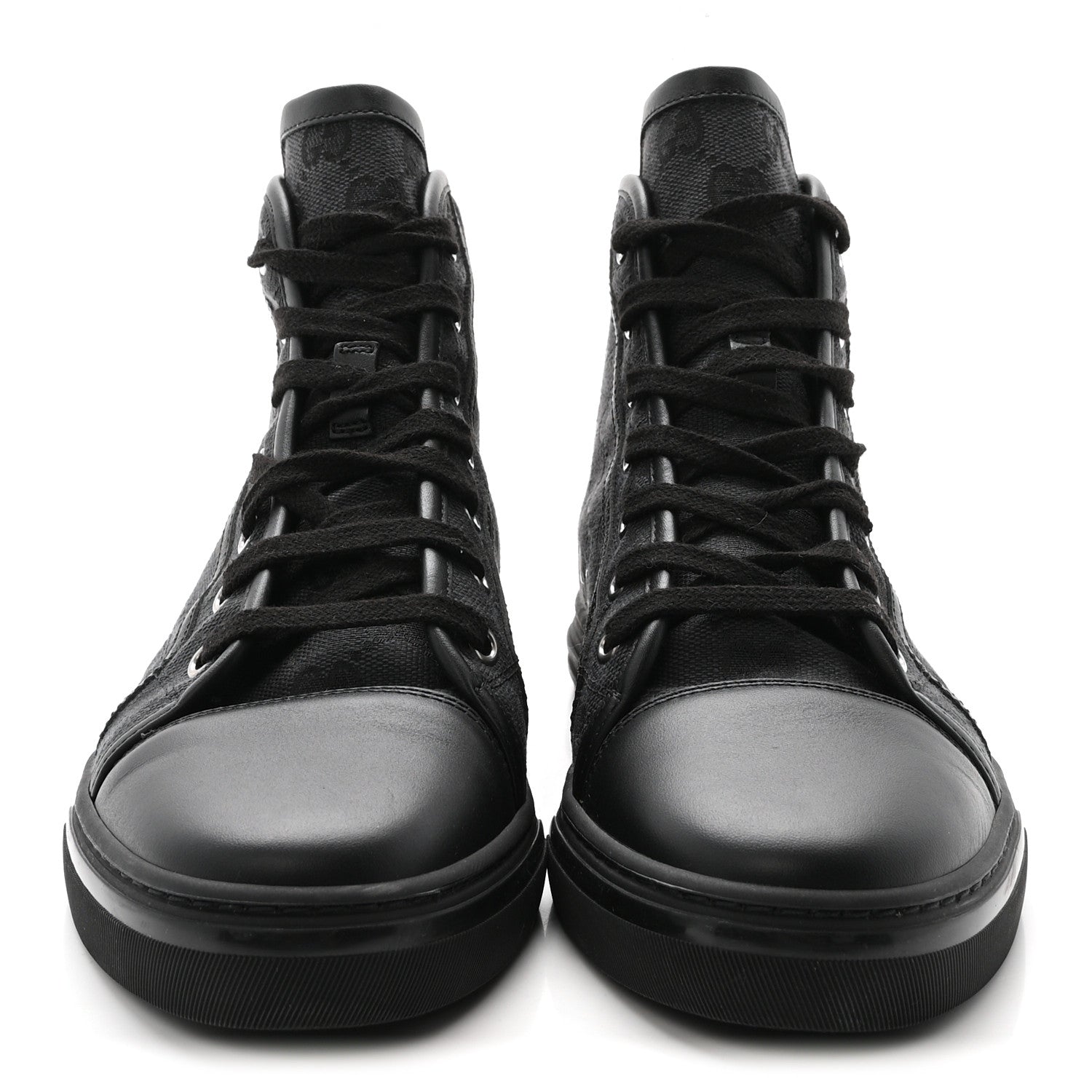 Gucci Monogram High Top Sneakers 38 Black 1886719 – FASHIONPHILE