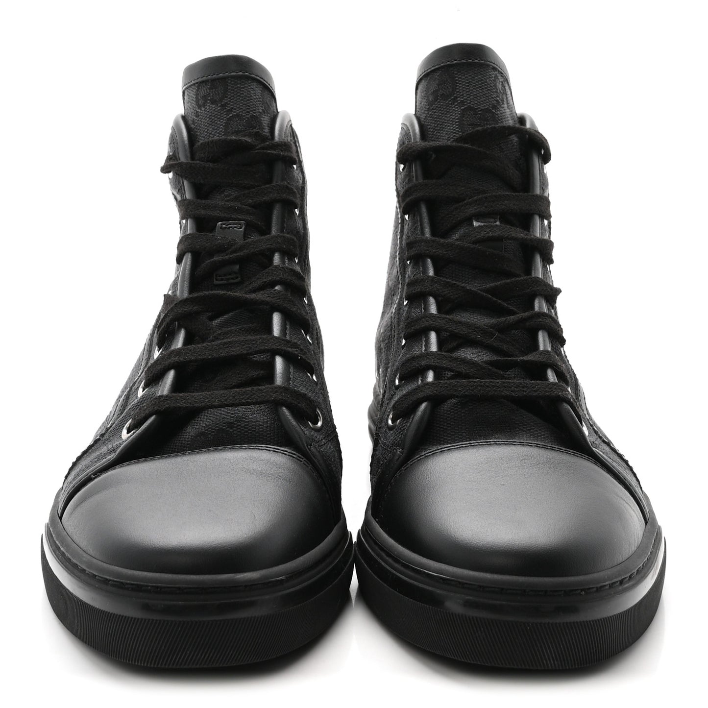 Monogram High Top Sneakers 38 Black