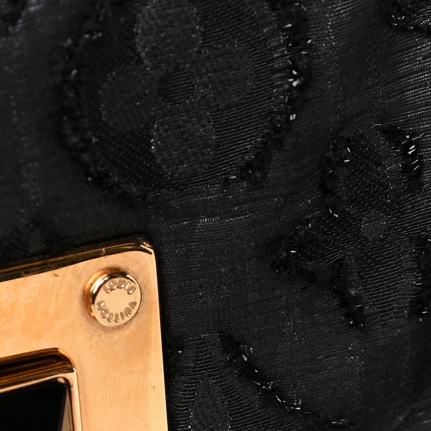 Lurex Quilted Monogram Altair Clutch Black