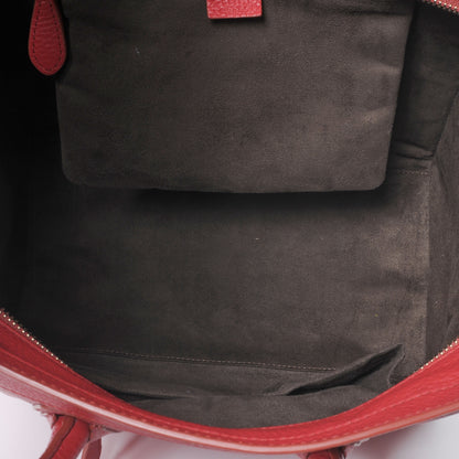 Celine Drummed Calfskin Mini Luggage Bag Red 6 of 9