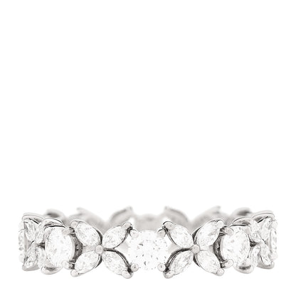 Tiffany Platinum Diamond Victoria Alternating Band Ring 55 7.25 1 of 5
