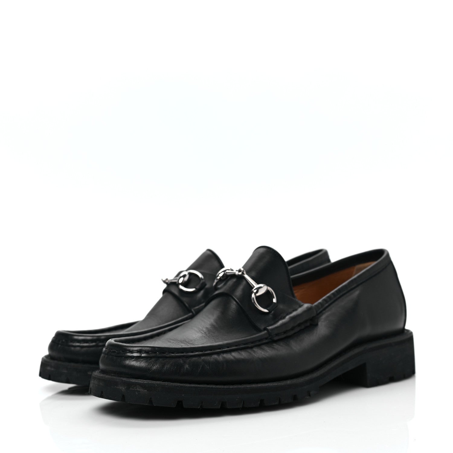 Gucci Laredo Calfskin Mens Horsebit Loafers 8.5 Black 3 of 9