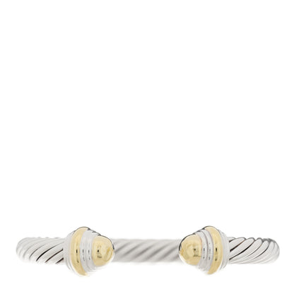 David Yurman Sterling Silver 14K Yellow Gold 7mm Cable Classics Dome Bracelet 1 of 3