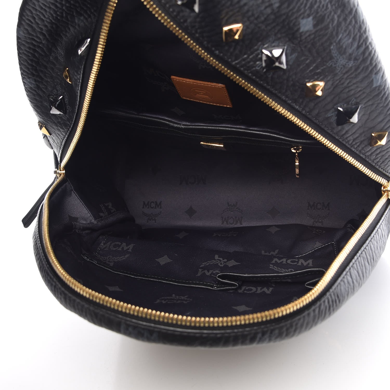 MCM Visetos Studded Medium Stark M Backpack Black 5 of 15