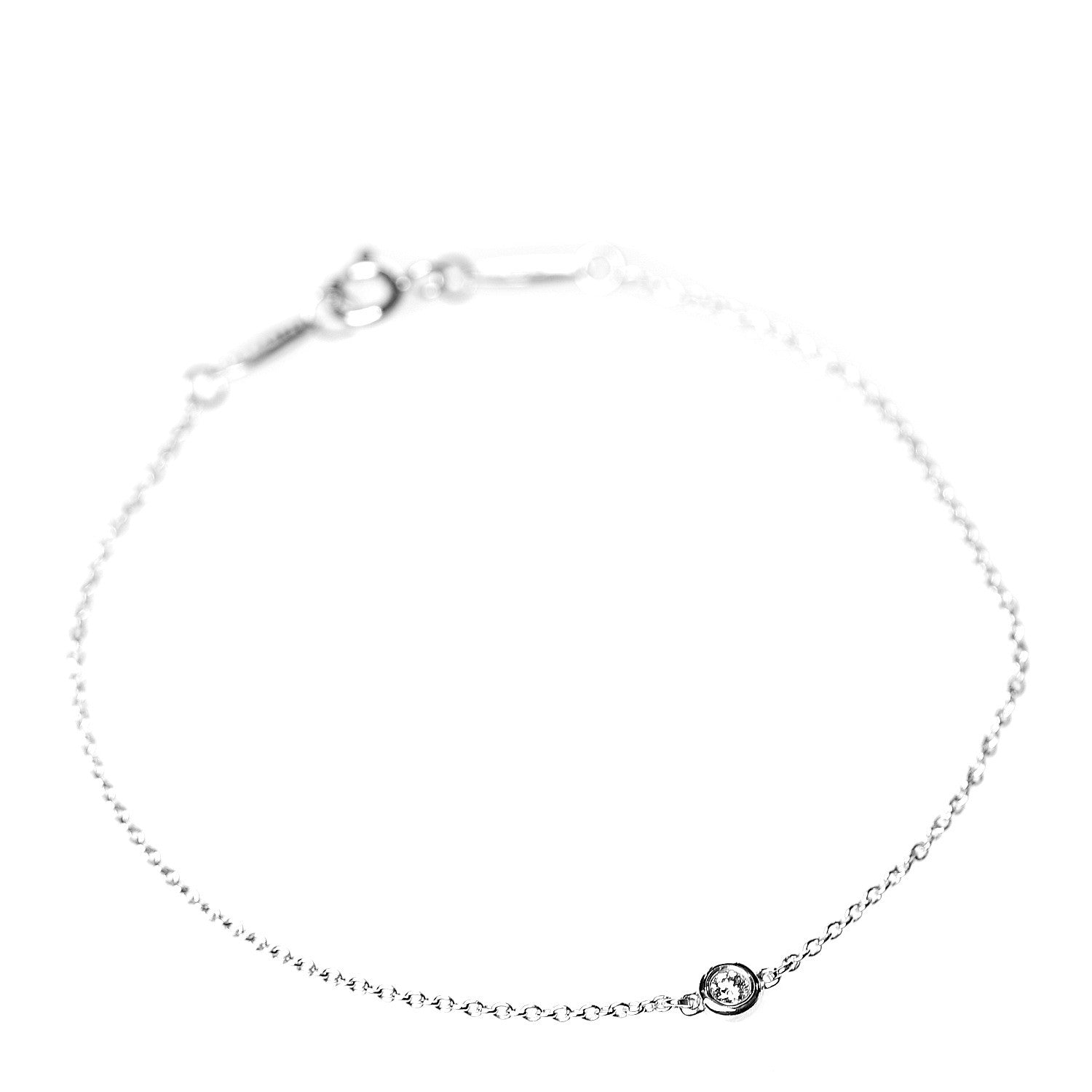 Tiffany Sterling Silver Diamond .05ct Elsa Peretti Diamonds by the Yard Bracelet 1 of 6