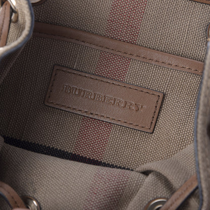 Burberry Overdyed Canvas Mega Check Medium Chiltern Backpack Tan 7 of 9
