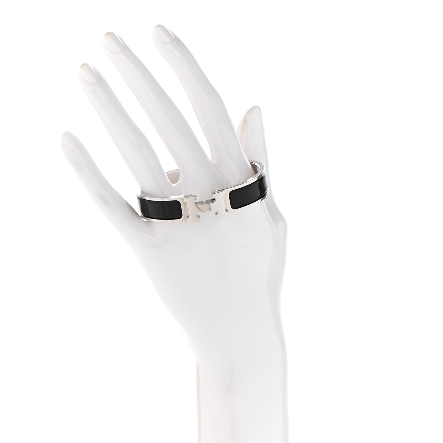 Enamel Narrow Clic Clac H Bracelet PM Black