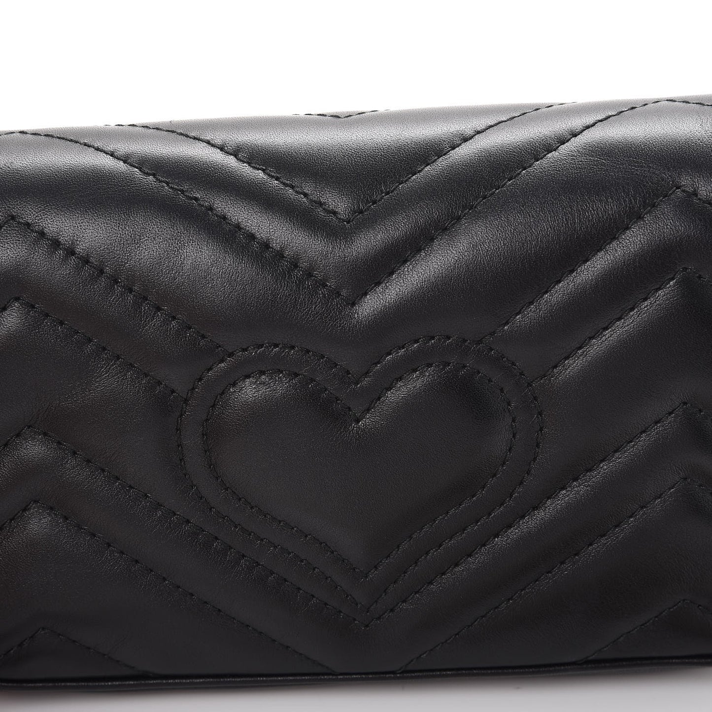 Calfskin Matelasse Super Mini GG Marmont Shoulder Bag Black