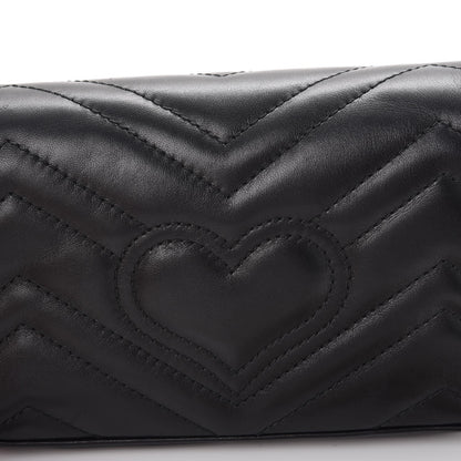 Gucci Calfskin Matelasse Super Mini GG Marmont Shoulder Bag Black 7 of 12