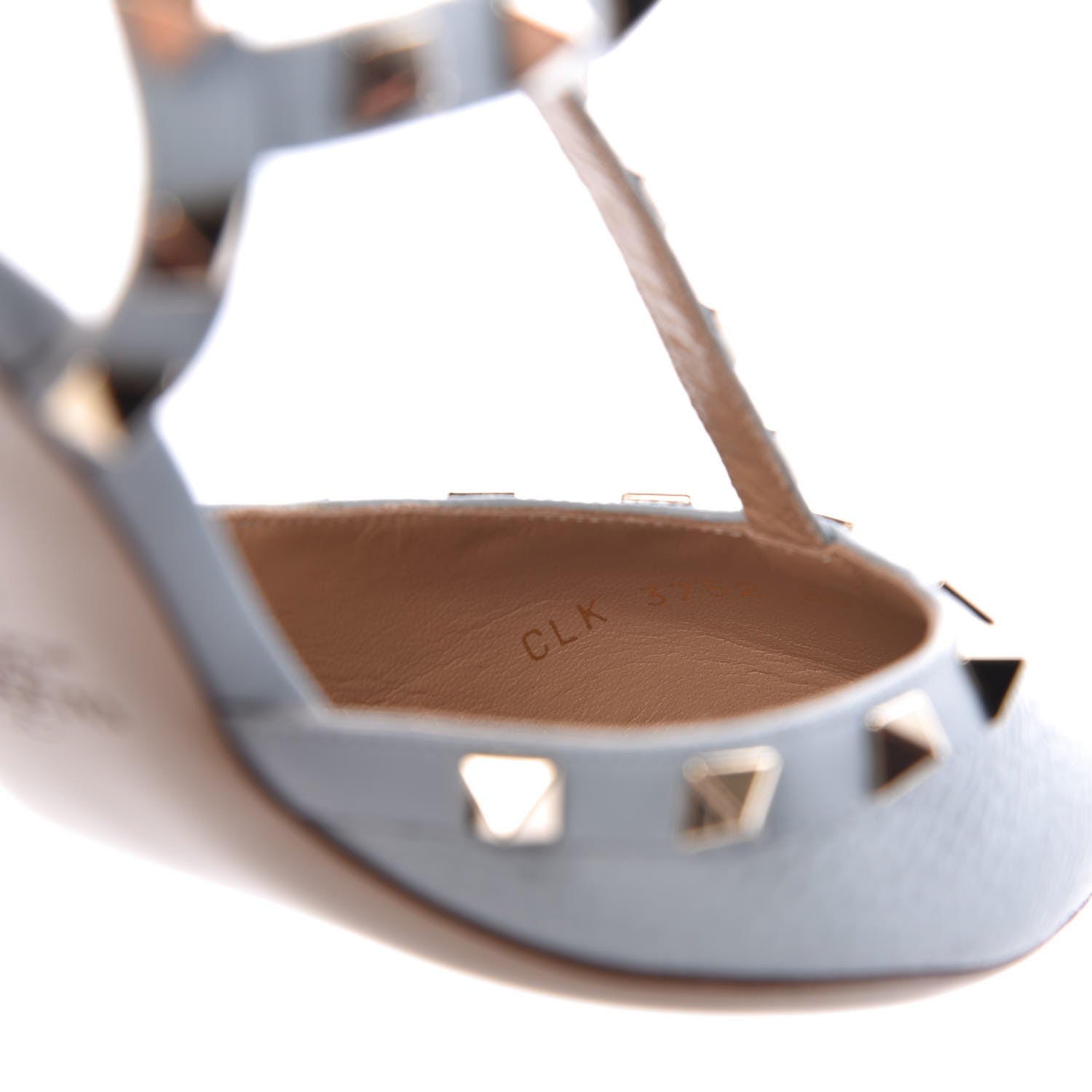 Valentino Garavani Pebbled Calfskin Rockstud Ankle Strap 65mm Pumps 39.5 Sky Sorbet 8 of 10