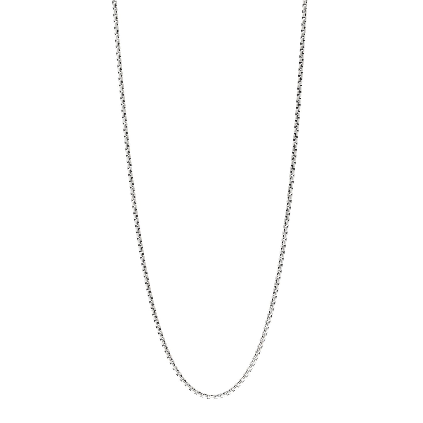 Sterling Silver 2.5mm Small Box Chain Necklace 22"
