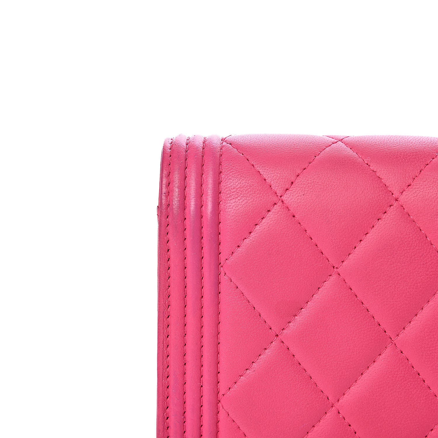 Chanel Lambskin Quilted Boy Flap Wallet Fuchsia 11 of 14