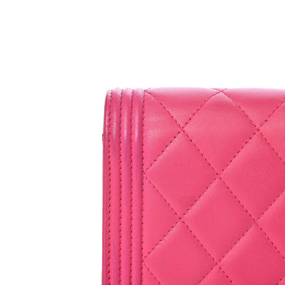 Chanel Lambskin Quilted Boy Flap Wallet Fuchsia 11 of 14